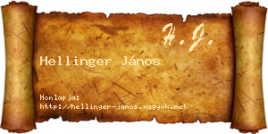 Hellinger János névjegykártya